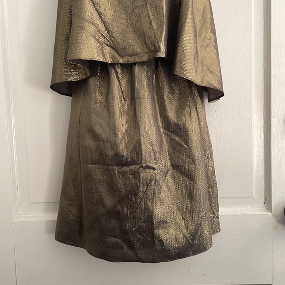 Elizabeth & James Metallic Gold Cocktail Dress Size L - Picture 4 of 13